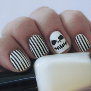 Jack Skellington inspired Halloween nails