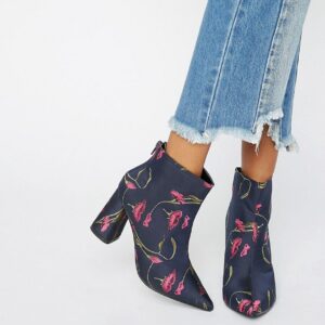 Daisy Street Floral Ankle Boot