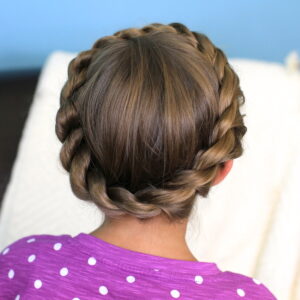 Portrait of young girl modeling Crown Rope Twist Braid | Updo Hairstyles