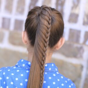 Young girl outside modeling Lace Braided Ponytail | Cute Hairstyles