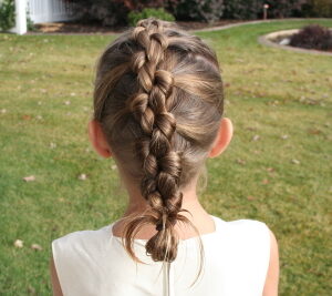 Back view of Knotted Braid hairstyle