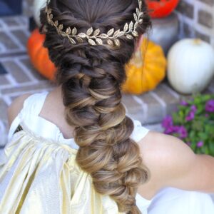 Young girls wearing Greek Goddess costume | Long Hairstyles |Halloween Hairstyles