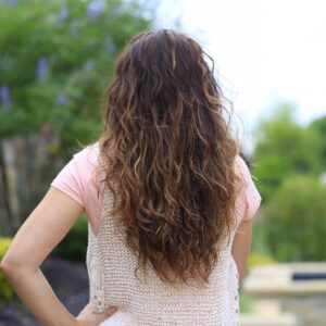 Woman outside Plopping No-Heat Curls