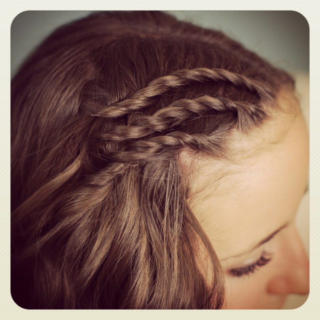 Up-close of Triple Lace Twists | Cute Hairstyles