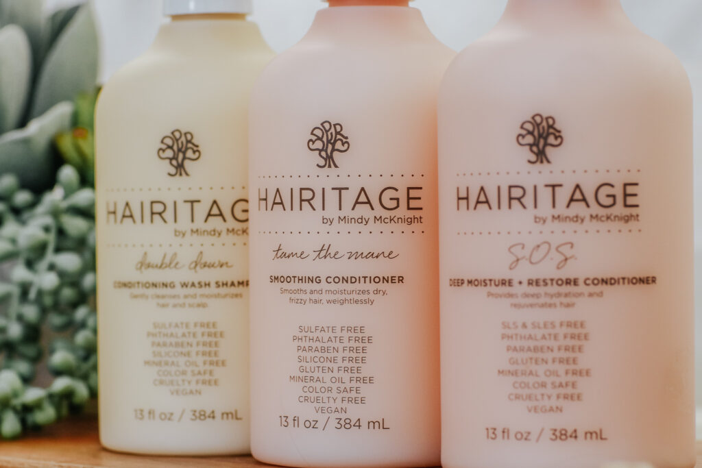 Hairitage By Mindy, Double Down Conditioning Wash Shampoo, Tame the Mane Smoothing Conditioner, S.O.S Deep Moisture + Restore Conditioner, 13 fl oz